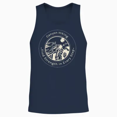 Canyon Hiking for Black Background Unisex Tank Top - Navy