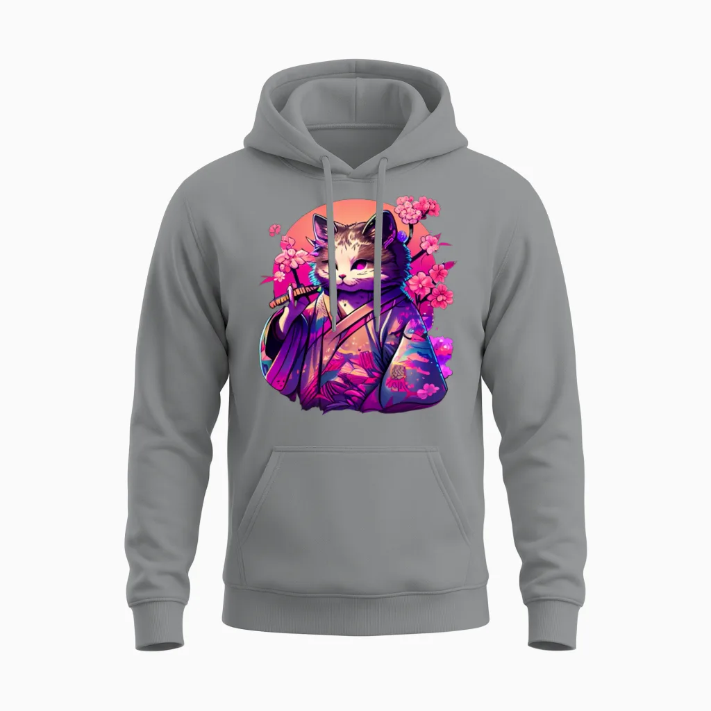 Cat Kimono Lovers Unisex Hoodie in Sport Grey