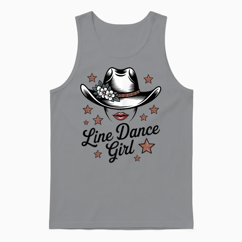 Line Dance Country Girls' Farm & Gift Unisex Tank Top in Sport Grey