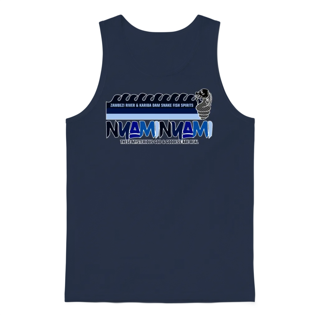 Nyaminyami Og 3 Color Waves Unisex Tank Top - Navy