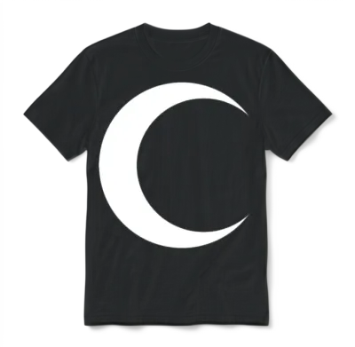 Crescent Moon Unisex T-Shirt - Black
