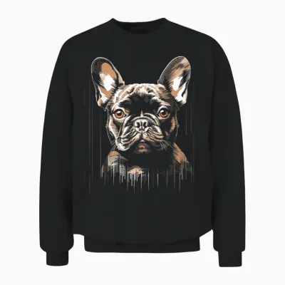Französische Bulldogge Motiv Pet Art Hund Französische Bulldogge Unisex Sweatshirt - Black