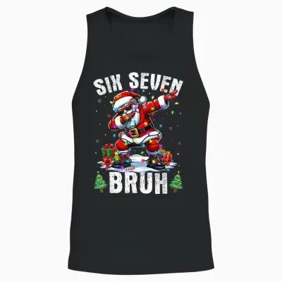 Bruh 67 Six Seven Santa Dabbing Christmas Shirts Boys Unisex Tank Top - Black