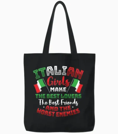 Funny Italian Girl Design for an Italy Lover Tote Bags - Black