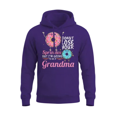 Donut Sprinkles Grandma Gender Reveal Pregnancy Unisex Hoodie - Purple