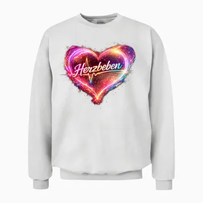 Buntes Schwungvolles Herz - Herzbeben Unisex Sweatshirt - White