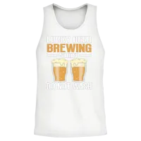 Funny Beer Brewing — Wine & Unisex Tank Top - White – 2