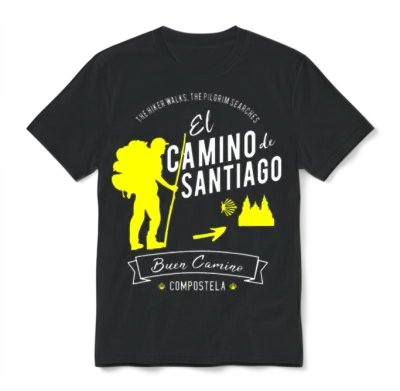 El Camino De Santiago Compostela Spain Pilgrim Unisex T-Shirt - Black