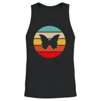 Butterfly Retro Unisex Tank Top - Black – 2