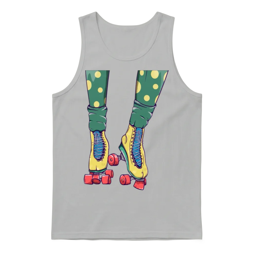 Retro Yellow Roller Skates Unisex Tank Top - Ash