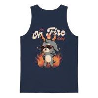 I M on Fire Today Funny Evil Creepy Baphomet Unisex Tank Top - Navy – 1