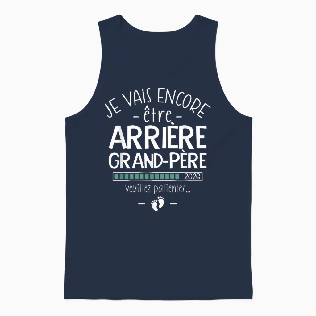 Encore Grand-PÚre 2026 - Announcement 2eme Bébé En Route Unisex Tank Top in Navy