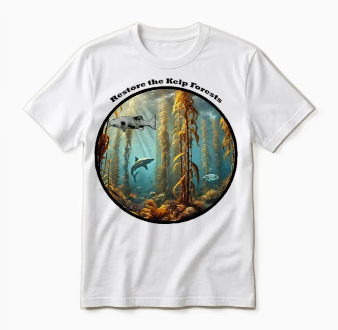 Underwater Kelp Forest with Fish and Lobster Urm Unisex T-Shirt in White
