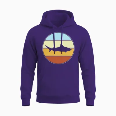 Shark Retro Unisex Hoodie - Purple