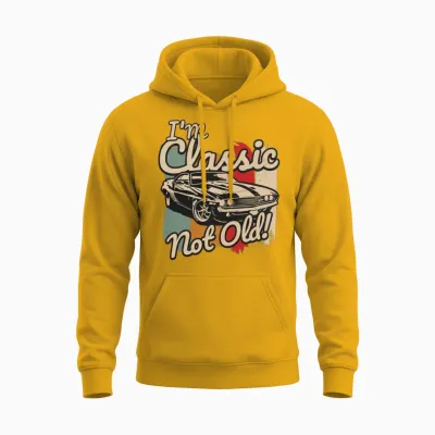 Classic Car Graphic Funny Shirt | Cool Nostalgia T Unisex Hoodie - Gold