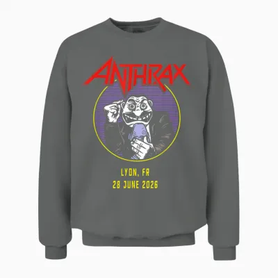 Anthrax World Tour 2026 Lyon Unisex Sweatshirt - Graphite Heather