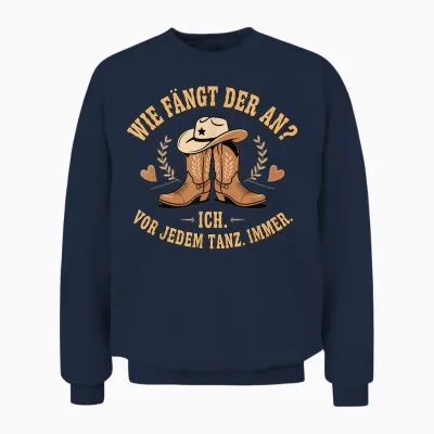Line Dance Damen Sprüche Western Country Tanzen Dancer Tanz Unisex Sweatshirt - Navy
