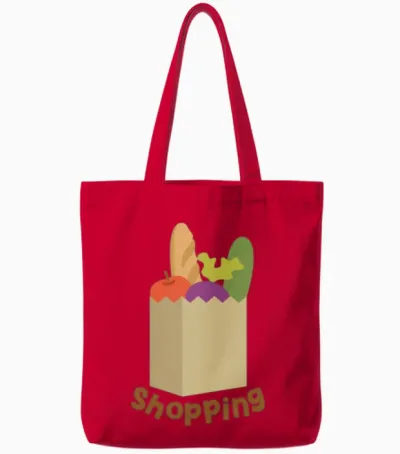 Shopping Tote Bags - Red