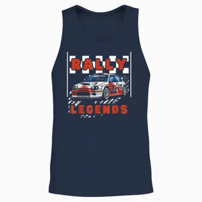 Rally Legends Racing Rally Sport T-Shirt, Black, S Unisex Tank Top - Navy