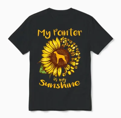 Chien D'arrêt Anglais Est Mon Rayon De Soleil Tournesol T-Shirt Haut De Gamme Unisex T-Shirt - Black