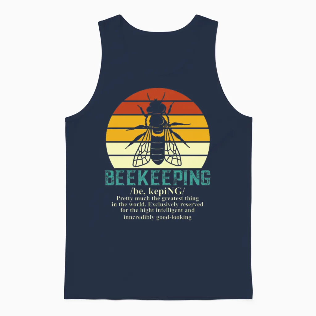 Funny Beekeeping Definition Unisex Tank Top in Navy