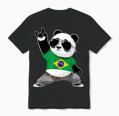 Brasilien Flagge Herren Damen Kinder Brasilien Unisex T-Shirt - Black