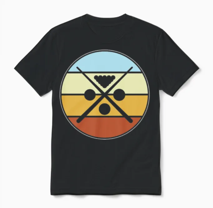 Billiards Retro Unisex T-Shirt in Black