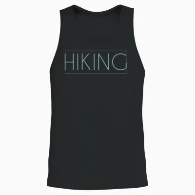 Hiking Lettering Unisex Tank Top - Black