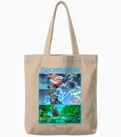 Magic: the Gathering Bloomburrow Panels T-Shirt, Black, S Tote Bags - Natural