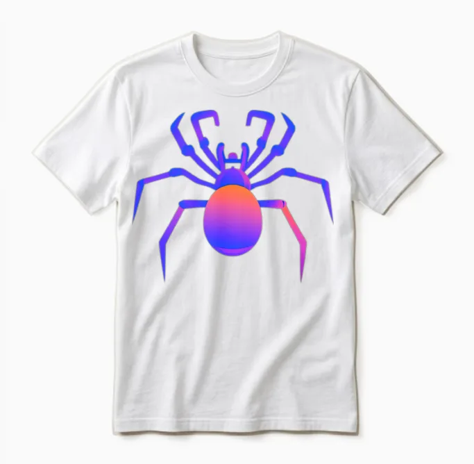 Spider Halloween Retro Colorful Unisex T-Shirt - White