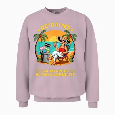 Retirement Retired Woman Leaving Collegue Work Humor Unisex Sweatshirt - Light Pink