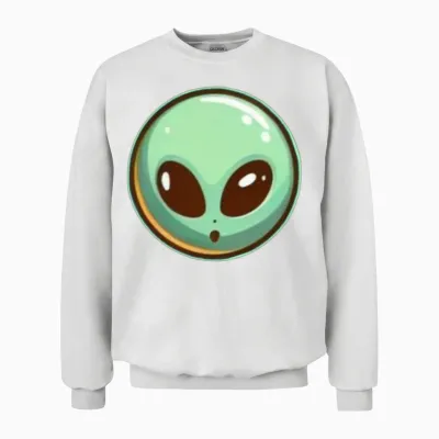 Alien (funny) Unisex Sweatshirt - White
