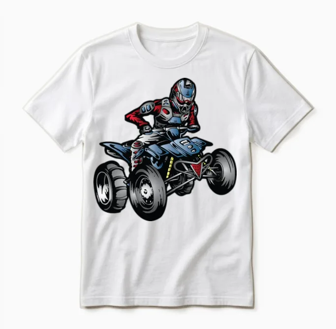 Yamaha Atv Racer Unisex T-Shirt in White