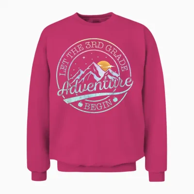 Let the 3rd Grade Adventure Begin Retro First Day of School Unisex Sweatshirt - Heliconia