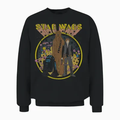 Star Wars Vintage Psych Rebels Disney+ Unisex Sweatshirt - Black