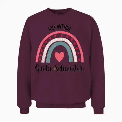 Ich Werde Große Schwester Kinder Große Schwester Unisex Sweatshirt - Maroon
