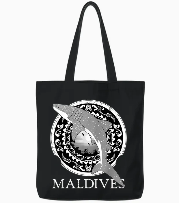 Walhai Republik Der Malediven Tote Bags in Black