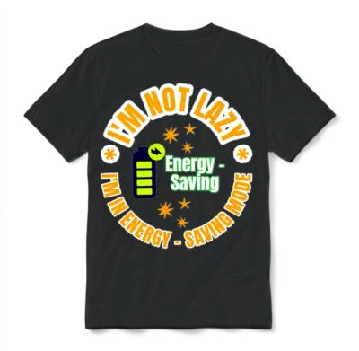 Not Lazy Energy Saving Mode Unisex T-Shirt - Black