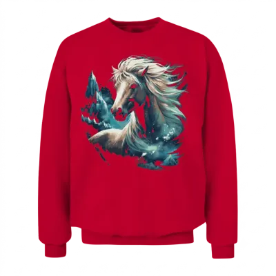 Icelandic Horse Fantasy Unisex Sweatshirt - Red