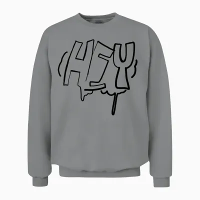 Hey Graffiti Bubble Letters Unisex Sweatshirt - Sport Grey