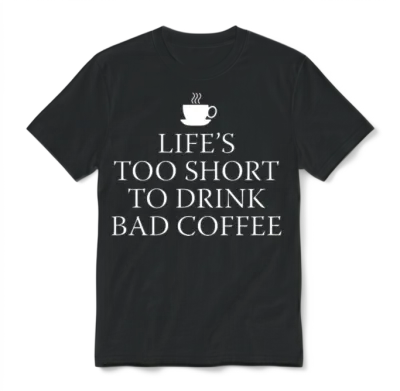 Life's Too Short to Drink Bad Coffee Unisex T-Shirt - Black