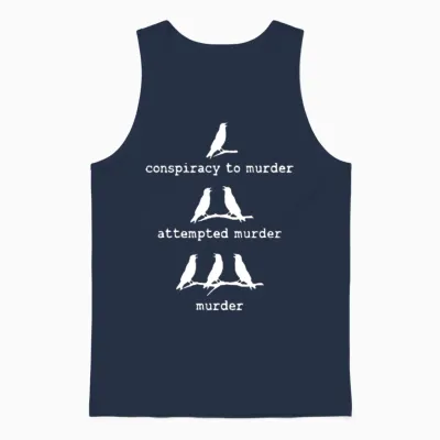 Attempted Murder Crow Unisex Tank Top - Navy
