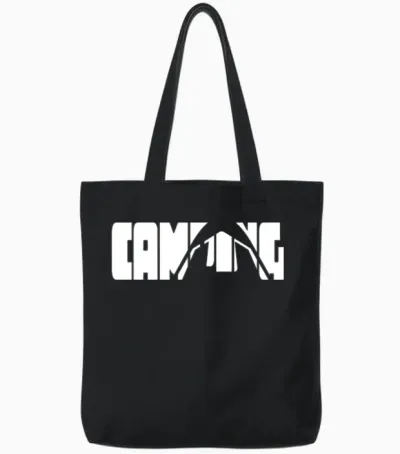 Camping Adventure Hiking Tote Bags - Black