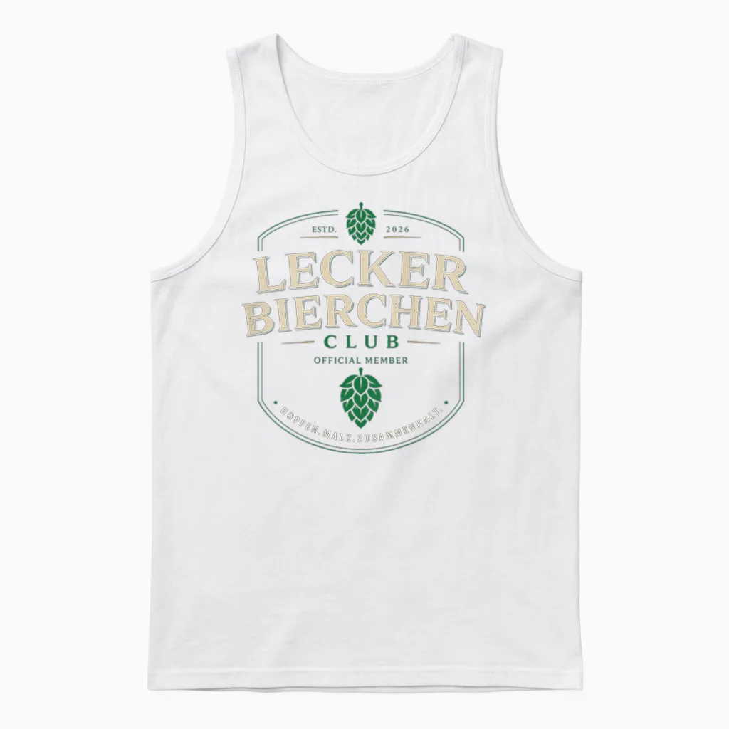 Lecker Bierchen Club (backprint) Unisex Tank Top in White