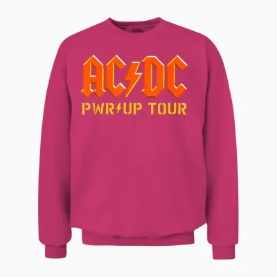 Ac/dc Pwr Up Tour T-Shirt - Unisex-Adults, Black, Small, Short Sleeve, Classic Fit, Cotton Blend Unisex Sweatshirt - Heliconia