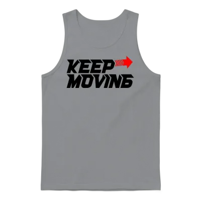 Keep Moving Red Arrow Motion Stripe Unisex Tank Top - Sport Grey