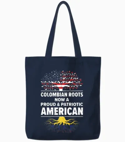 Born Colombian Colombia American Usa Citizenship Tote Bags - Navy