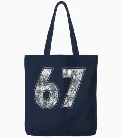 #67 Trikot Nummer 67 Uniform Größter Fan Lieblingsspieler Tote Bags - Navy