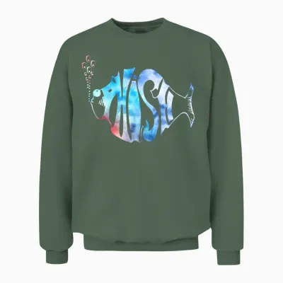 Aesthetic Colorful Phish-Jam Tie-Dye Tee Graphic Unisex Sweatshirt - Military Green