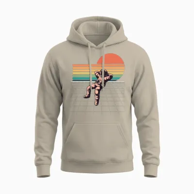Retro Astronaut Unisex Hoodie - Sand